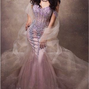 Beads sequin corset mermaid prom dress